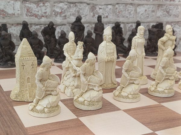 Very Large Viking Raiders Chess Set - Brown