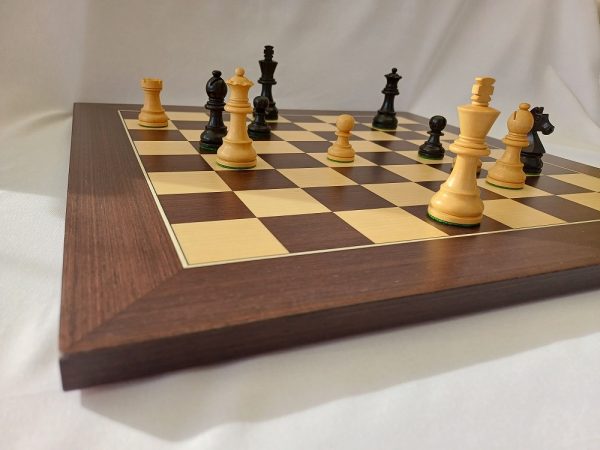 Deluxe Wengue and Maple Chess Board 18" with 1.75" squares - Image 8