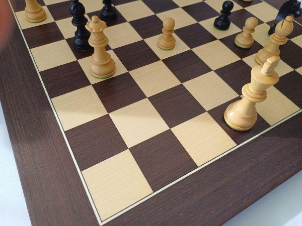 Deluxe Wengue and Maple Chess Board 18" with 1.75" squares - Image 6
