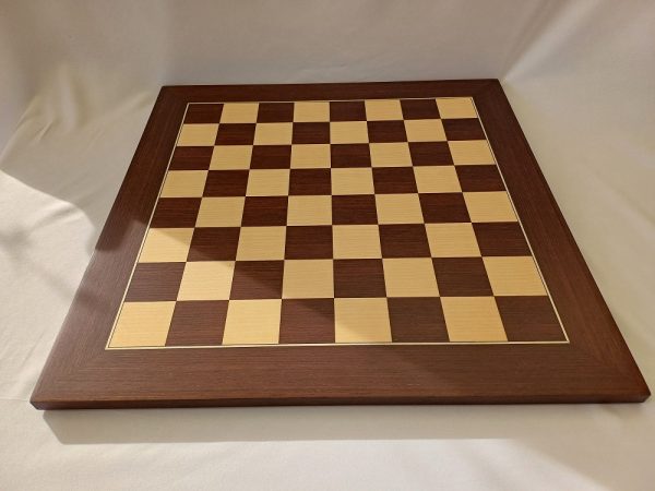 Deluxe Wengue and Maple Chess Board 18" with 1.75" squares - Image 12