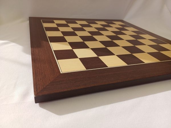 Deluxe Wengue and Maple Chess Board 18" with 1.75" squares - Image 11