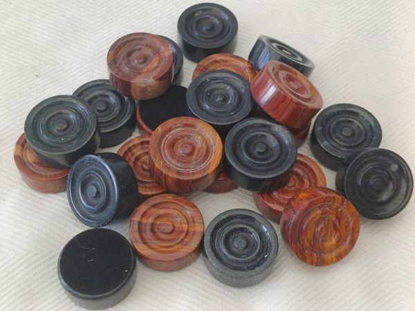 Red and Black Marble Draughts Pieces - Image 10