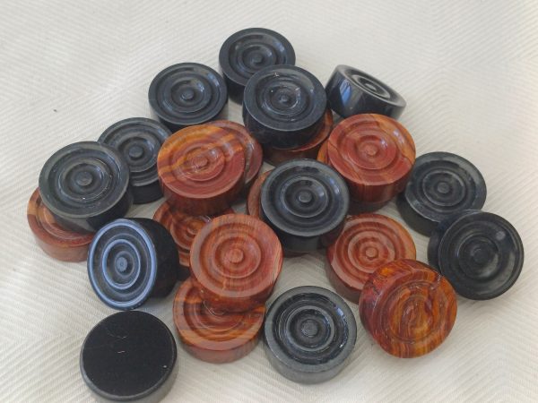 Red and Black Marble Draughts Pieces - Image 3