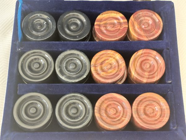 Red and Black Marble Draughts Pieces - Image 11