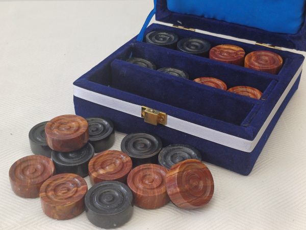 Red and Black Marble Draughts Pieces - Image 16