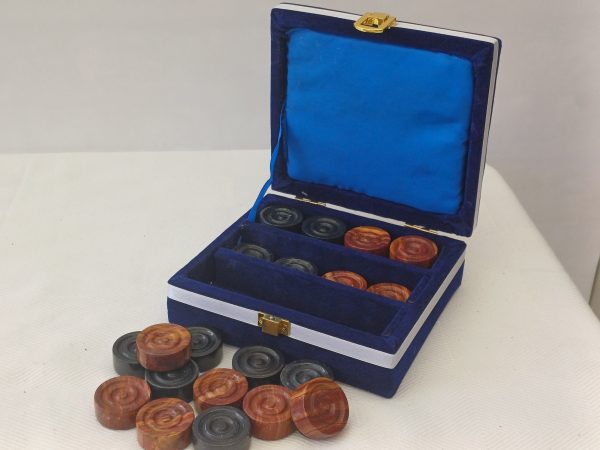 Red and Black Marble Draughts Pieces - Image 18