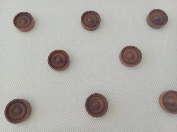 Rosewood and Acacia Set of Draught Pieces - Image 10
