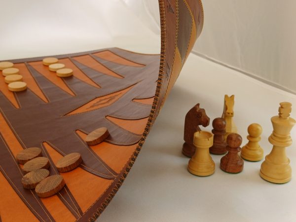 Thick LEATHER Backgammon Set - Image 11