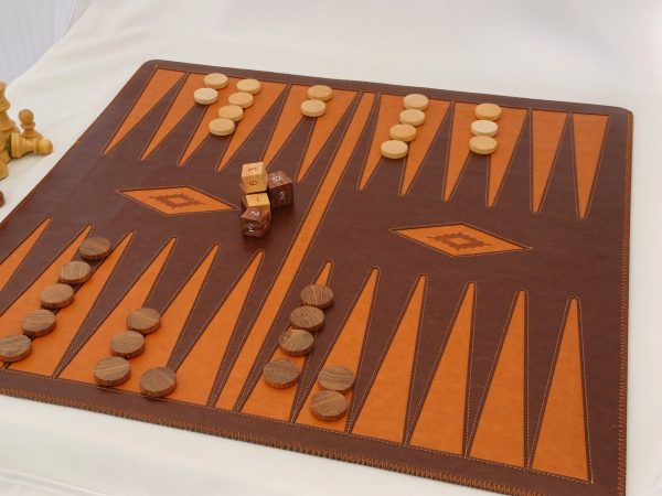 Thick LEATHER Backgammon Set - Image 13
