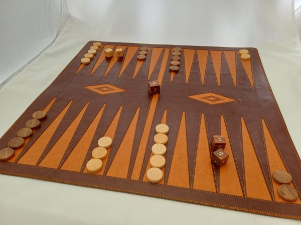Thick LEATHER Backgammon Set - Image 2