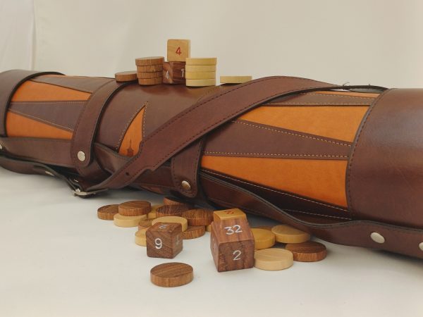 Thick LEATHER Backgammon Set