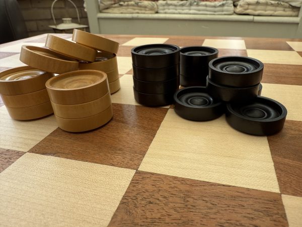 Ebonized and Boxwood Set of Draught Pieces - Image 6